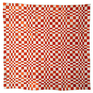 Distortion Grid: Orange Velvet and Linen by Stacey Sharman