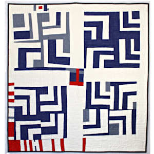 Split Log Cabin - Blue and White by Stacey Sharman