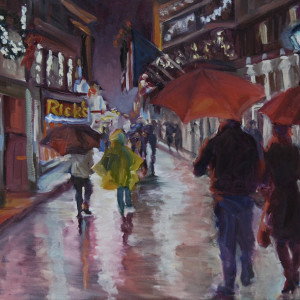 Rainy Night on Bourbon Street by Roseann Munger