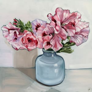 Pelargonium in Blue and White by Alicia Cornwell 