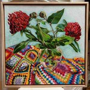 Waratah and granny squares by Alicia Cornwell 