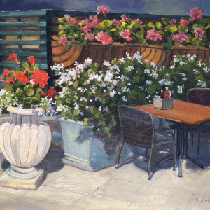 Morning Flowers at Old Naples Pub by Dianna Anderson