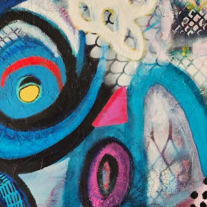 Graffiti Acrylic and Mixed Media on Wood Panel Custom Painting by Tana Hensley 