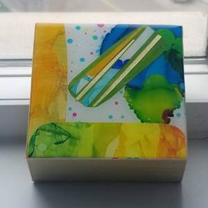 2019 MODERN MINI'S RESIN COLLAGE ARTWORK by Tana Hensley 