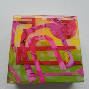2019 MODERN MINI'S RESIN COLLAGE ARTWORK by Tana Hensley 