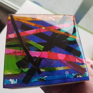 2019 MODERN MINI'S RESIN COLLAGE ARTWORK by Tana Hensley 