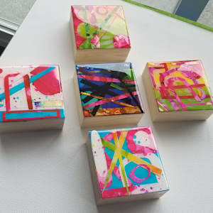 Modern Art 4x4x1⅝" Abstract Collage Mini's by Tana Hensley, Image 19.