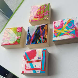 Modern Art 4x4x1⅝" Abstract Collage Mini's by Tana Hensley, Image 15.