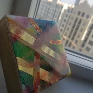 Modern Art 4x4x1⅝" Abstract Collage Mini's by Tana Hensley, Image 20.