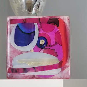 2019 MODERN MINI'S RESIN COLLAGE ARTWORK by Tana Hensley 