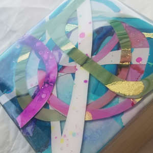 Modern Art 4x4x1⅝" Abstract Collage Mini's by Tana Hensley, Image 16.