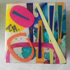2019 MODERN MINI'S RESIN COLLAGE ARTWORK by Tana Hensley 