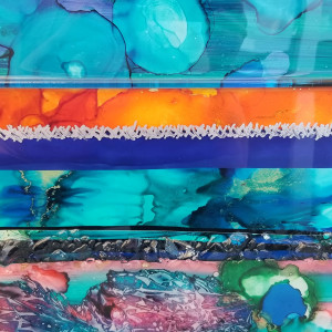 Abstract Collage Resin Art by Tana Hensley 