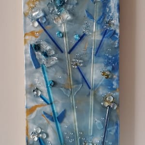 Resin Art + Glass Flowers on Gallery Cradled Heavy Cotton Canvas by Tana Hensley