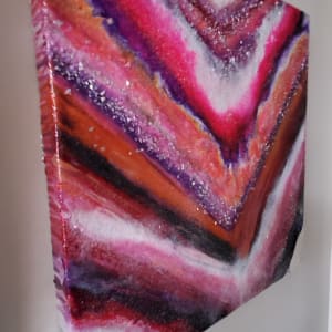 Red Rainbow Abstract Resin Art on Canvas by Tana Hensley 
