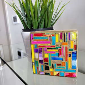 Modern Art 4x4x1⅝" Abstract Collage Mini's by Tana Hensley, Image 12.