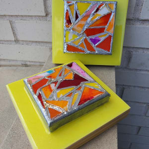 Abstract Resin Collage Multi Stacked Art by Tana Hensley 