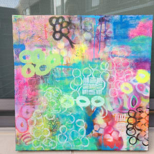 Original Graffiti Mixed Media Acrylic Art on Gallery Cradled MDF by Tana Hensley