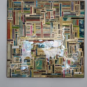 7 Layer Mosaic + Resin Textured Collage on Cradled Wood 24x24x1.5 inch by Tana Hensley 