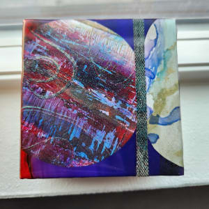 ABSTRACT MINI RESIN COLLAGE, 4x4 SHELF, WALL MODERN ART by Tana Hensley  Image: $40