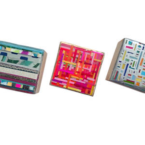 Modern Art 4x4x1⅝" Abstract Collage Mini's by Tana Hensley