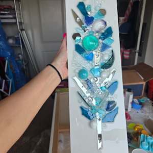 Glass, Mirror, Abstract Resin Tree by Tana Hensley 