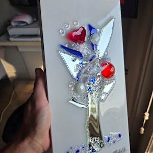 Glass Resin Abstract Tree (Red & Blue) by Tana Hensley 