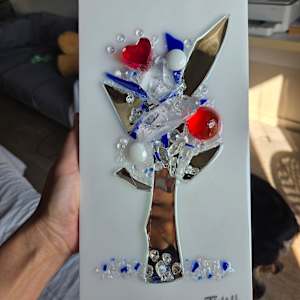 Glass Resin Abstract Tree (Red & Blue) by Tana Hensley 