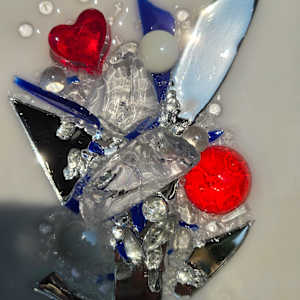 Glass Resin Abstract Tree (Red & Blue) by Tana Hensley 