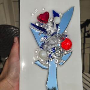 Glass Resin Abstract Tree (Red & Blue) by Tana Hensley 