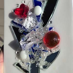 Glass Resin Abstract Tree (Red & Blue) by Tana Hensley 