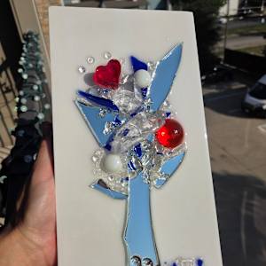 Glass Resin Abstract Tree (Red & Blue) by Tana Hensley 
