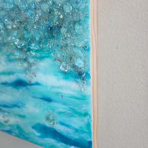 Abstract Ocean Theme w Glass, Crystals, & Sparkle Dust Resin Art by Tana Hensley, Image 3.