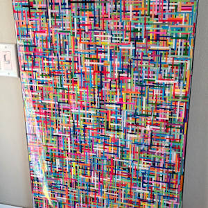 COLORFUL, BRIGHT, VIBRANT MOSAIC STYLE MULTILAYER RESIN COLLAGE ON GALLERY CRADLED WOOD PANEL by Tana Hensley, Image 9.