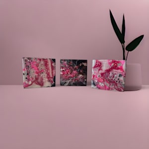 Modern Art 4x4x1⅝" Abstract Collage Mini's by Tana Hensley, Image 9.