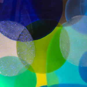 ABSTRACT RESIN CIRCLES IN RICH ULTRAMARINE BLUE, BRIGHT GREEN, & OPAL by Tana Hensley, Image 3.
