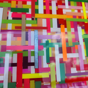 "Technicolor Grid" - Resin Mosaic Multilayer Artwork by Tana Hensley, Image 8.