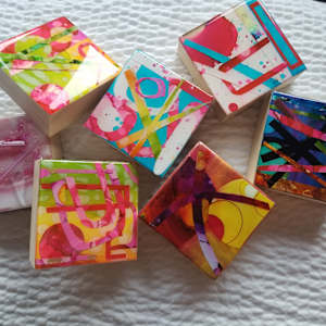 MODERN MINI'S RESIN COLLAGE ARTWORK by Tana Hensley