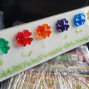 Resin Flowers on Birch Wood Panel by Tana Hensley, Image 2.