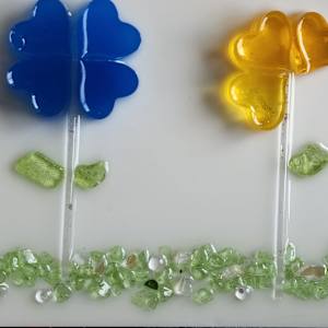 Resin Flowers on Birch Wood Panel by Tana Hensley, Image 4.