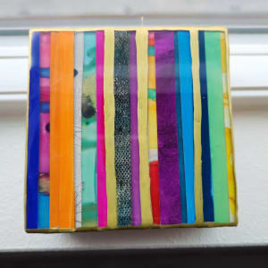 ABSTRACT MINI RESIN COLLAGE, 4x4 SHELF, WALL MODERN ART by Tana Hensley  Image: SOLD