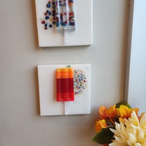 Resin-Popsicle Art Sculpture on Wood Panel by Tana Hensley  Image: SOLD