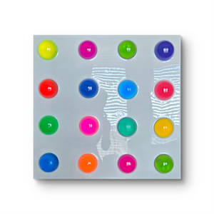 Colorful Resin Polka Dot Art on 24x24x1 Wood Panel by Tana Hensley, Image 2.