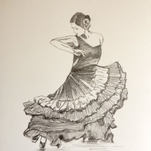 Flamenco Dancer sketch by Silvia Busetto 