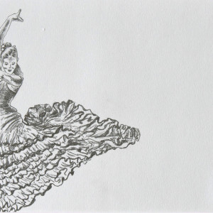 Flamenco Dancer 2 sketch by Silvia Busetto 