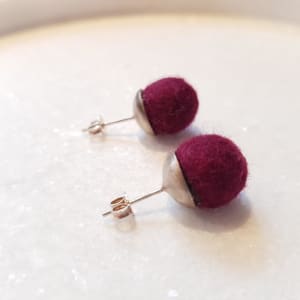 Felted Ball Studs by Naomi Eleftheriou