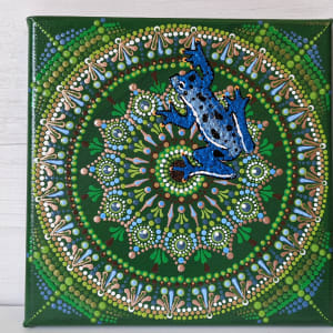 Blue poison dart frog by Madelin Miller 