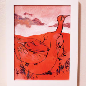 Swans in a Red Field by Rebekah Evans 
