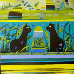 Two Black Cats by Ewa Miazek-Mioduszewska