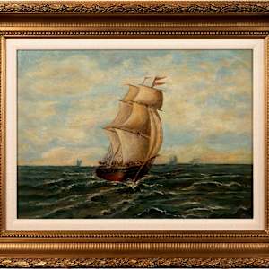 Historic Sailing Ship on Water by Unknown, Image 13.